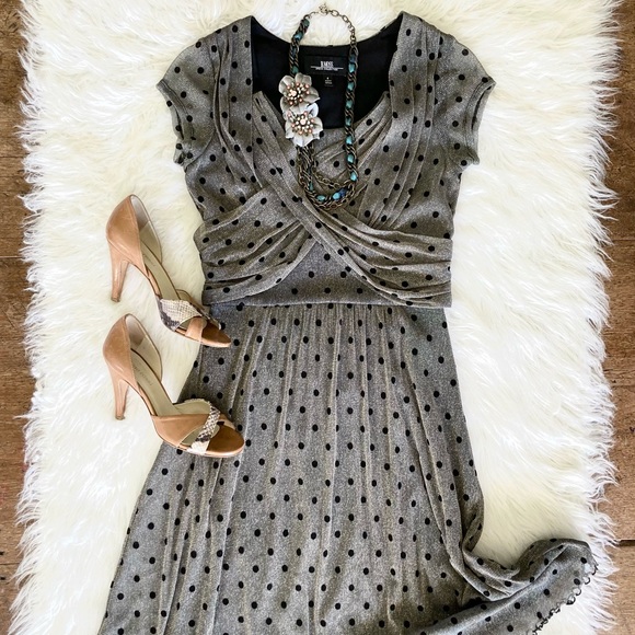 B.Moss Dress Gold Black Fit & Flare Cocktail - Picture 6 of 12